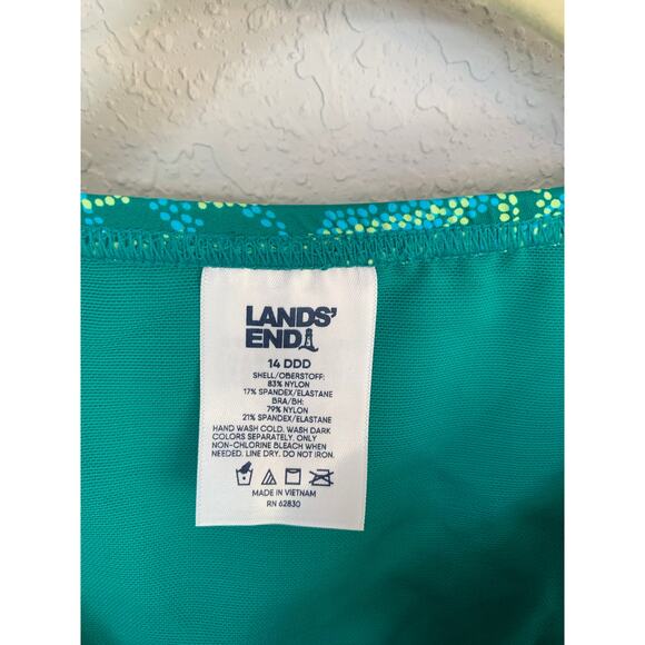 Lands End Chlorine Resistant Tankini Swim 14 DDD NWT - Picture 5 of 6